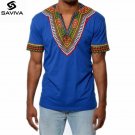 2017 summer autumn mens African clothing dashiki clothes knitting stitching Batik printing short sle