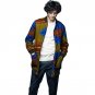 African print a long jacket handsome mens fashion stand collar outwear dashiki clothes male coats of