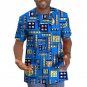 African shirt male tops print short sleeve men africa t shirt fashion traditional design o-neck dash