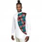 Personality design tops private custom african clothing long sleeve shirt white cotton and print bat