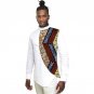 Personality design tops private custom african clothing long sleeve shirt white cotton and print bat