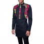 Epaulet decorated print long shirts mens slim fit African men tops fashion patchwork design dashiki