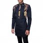 Epaulet decorated print long shirts mens slim fit African men tops fashion patchwork design dashiki