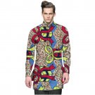 African fashion mens tops shirt stand collar dashiki print african clothes custom made men fashion l