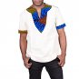 Patchwork print/ dashiki tops short sleeve men african clothes fashion v-neck african shirt man afri