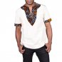 Patchwork print/ dashiki tops short sleeve men african clothes fashion v-neck african shirt man afri
