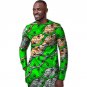 Fashion customized long sleeve men african t shirt colourful dashiki print tops africa design print 