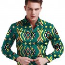 African print mens shirt turn down collar dashiki shirts for men fashion long sleeve patterns Ankara