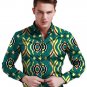 African print mens shirt turn down collar dashiki shirts for men fashion long sleeve patterns Ankara