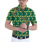 Brightly print dashiki tops short sleeve men african clothes fashion turn-down collar shirt man afri