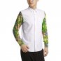 Conventional african men print shirts custom africa clothing white and prints patchwork long sleeve 