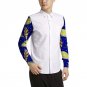 Conventional african men print shirts custom africa clothing white and prints patchwork long sleeve 