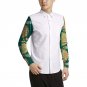 Conventional african men print shirts custom africa clothing white and prints patchwork long sleeve 