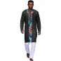 Black cotton and print patchwork african tshirt men dashiki tops customized africa style traditional