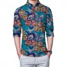 African print mens casual shirt stand collar dashiki african clothes for men fashion long sleeve top