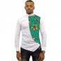 Asymmetrical design men dashiki shirt slim fit male tops fashion silk/wax patchwork ankara t shirt a