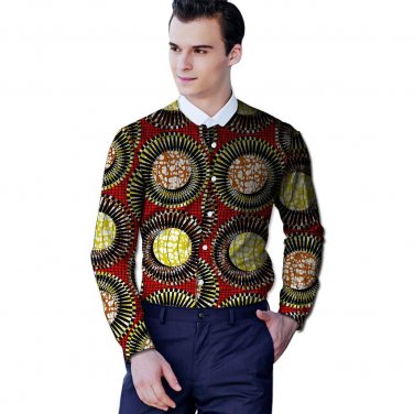 Men african shirt custom dashiki clothes long sleeve white lapel tops exquisite print africa clothin