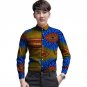 African customized long sleeve men shirt colourful dashiki print tops fashion design print africa cl