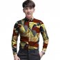 African customized long sleeve men shirt colourful dashiki print tops fashion design print africa cl