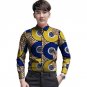African customized long sleeve men shirt colourful dashiki print tops fashion design print africa cl