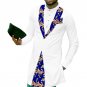 Private custom men fashion tops african tuxedo shirt print and white cotton patchwork dashiki clothe
