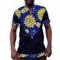 Maxi African Tops Men\'s Wax Print t shirt Fashion Dashiki Shirts Patchwork Tops Kente Tees Customiz