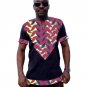 Maxi African Tops Men\'s Wax Print t shirt Fashion Dashiki Shirts Patchwork Tops Kente Tees Customiz