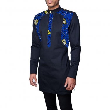 Tailored africa handsome printed short sleeve tops mens African clothes men fashion design dashiki c