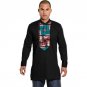 Custom dashiki clothes men t shirt long sleeve african print tops print and black cotton fabric patc