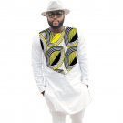 Fashion African Men Tops Fashion Male Dashiki Clothes Print And White Long Sleeve Man T shirt O-neck