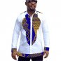 Spring African Tops Fashion Mens Dashiki Clothes Print Patchwork Long Sleeve Man T Shirt African Clo