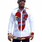 Spring African Tops Fashion Mens Dashiki Clothes Print Patchwork Long Sleeve Man T Shirt African Clo