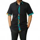 Fashion Short Sleeve Tops Africa Festivel Dashiki Print Clothing Customized Patchwork Men African Pr
