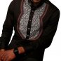 YLnini Men\'s African Bright Dashiki Tribal Floral Shirt