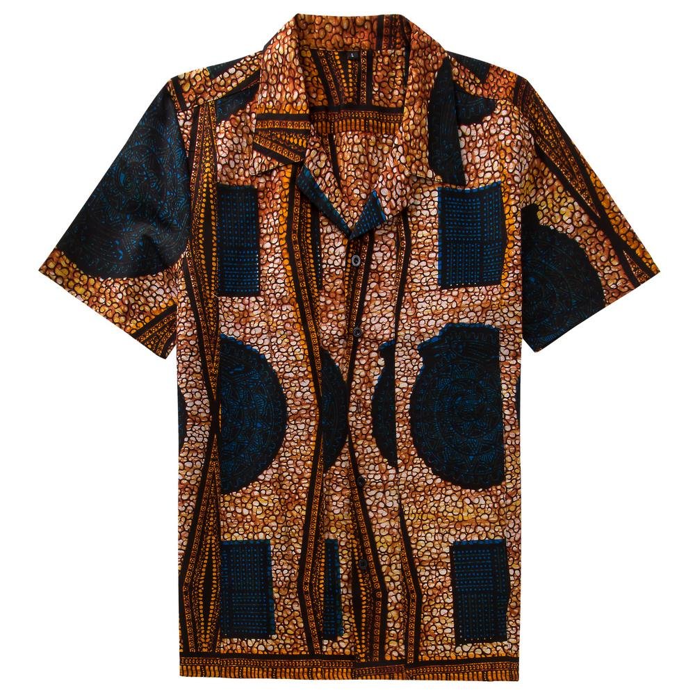 Men african shirt custom dashiki camiseta masculina short sleeve tops exquisite print punk rock styl