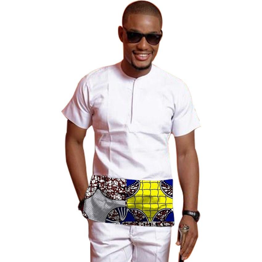 Custom dashiki clothes patchwork design colorful print men african shirt short sleeve tops fashion a