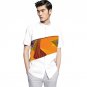 Fashion African Mens Tops Dashiki Clothes African White cotton+Print Patchwork Short Sleeve Man Afri