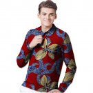 Africa print mens long sleeve t-shirt fashion african turn-down collar shirt man dashiki clothes cus