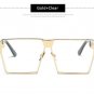 Men Oversized Square Sunglasses Women Fashion Large Size Metal Steampunk Mirror Sun Glasses