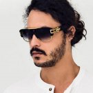 Vintage Men Sunglasses Luxury Brand Designer Male Flat Top Big Square Frame Mirror Sun Glasses Women