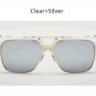 Vintage Men Sunglasses Luxury Brand Designer Male Flat Top Big Square Frame Mirror Sun Glasses Women