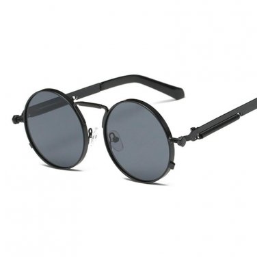 Mens Round Gothic Steampunk Sunglasses Women Coating Mirrored Circle Vintage Punk Sun Glasses Male F