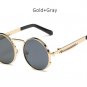 Mens Round Gothic Steampunk Sunglasses Women Coating Mirrored Circle Vintage Punk Sun Glasses Male F