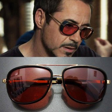 Tony Stark Iron Man Sunglasses Men Luxury Brand Eyewear Mirror Punk Sun Glasses Vintage Male Sunglas
