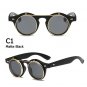 JackJad 2017 Fashion Vintage Round Retro SteamPunk Sunglasses Classic Double Layer Clamshell Design