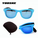 YOOSKE Men Women Foldable Sunglasses With original BOX Folding Glasses With Case Brand Designer Mirr