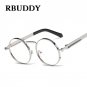 RBUDDY Steampunk Sunglasses Round Gold Frame for Men Metal Small Gothic Sunglasses Shades Brand Desi