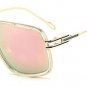 SHAUNA Individual Oversize Women Square Sunglasses Brand Designer Men Gradient Coating Alloy Legs Sh