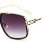 SHAUNA Individual Oversize Women Square Sunglasses Brand Designer Men Gradient Coating Alloy Legs Sh