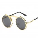 INTAGE STEAMPUNK Sunglasses round Designer steam punk Metal OCULOS de sol women COATING SUNGLASSES M